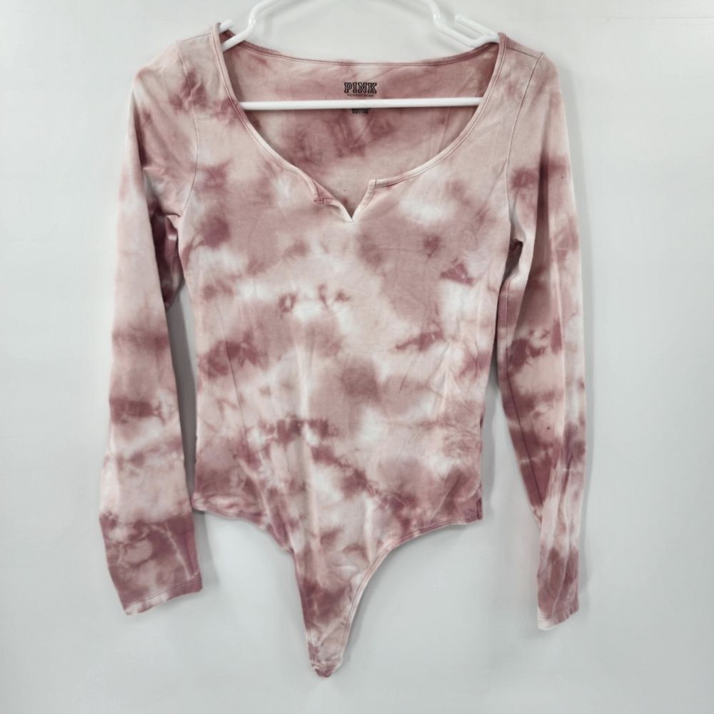 Victoria's Secret PINK tie dye bodysuit long sleeve small